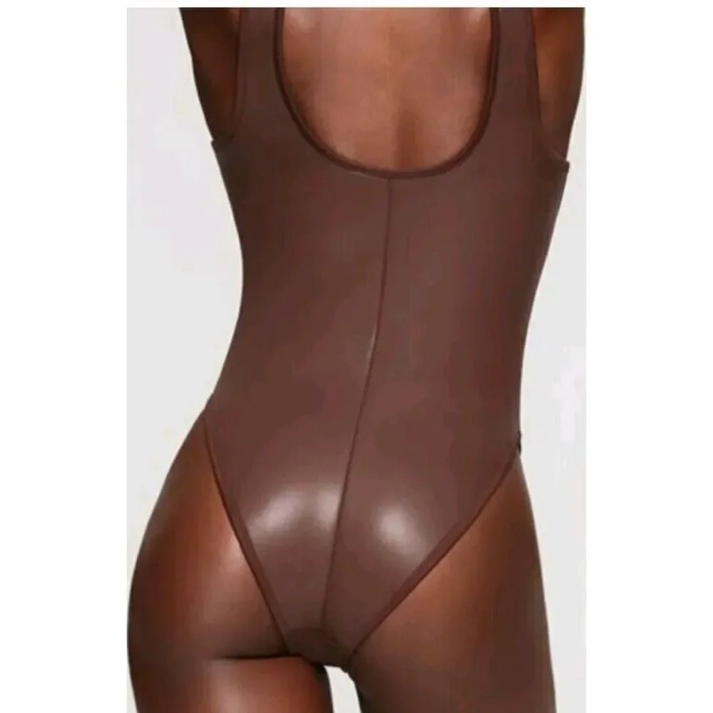 Skims RUBBERIZED SCUBA‎ SWIM SCOOP NECK ONE PIECE Swimsuit Size 3X - NWT